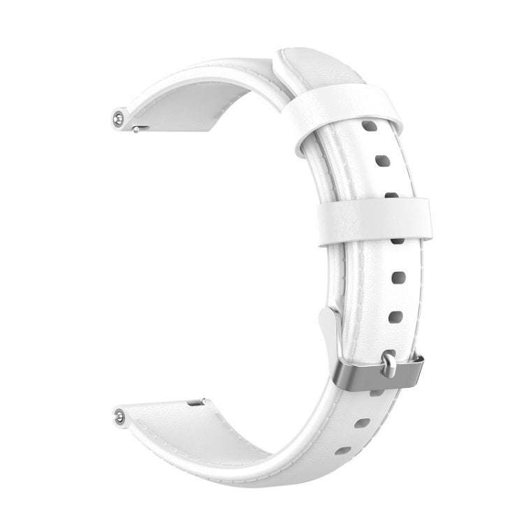 For Garmin Forerunner 245 Oil Wax Calfskin Leather Watch Band(White)