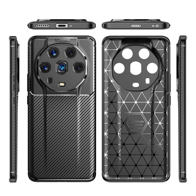 For Honor Magic4 Ultimate Carbon Fiber Texture Shockproof TPU Phone Case(Black)