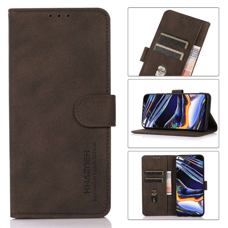 For Honor 50 Pro KHAZNEH Matte Texture Leather Phone Case(Brown)