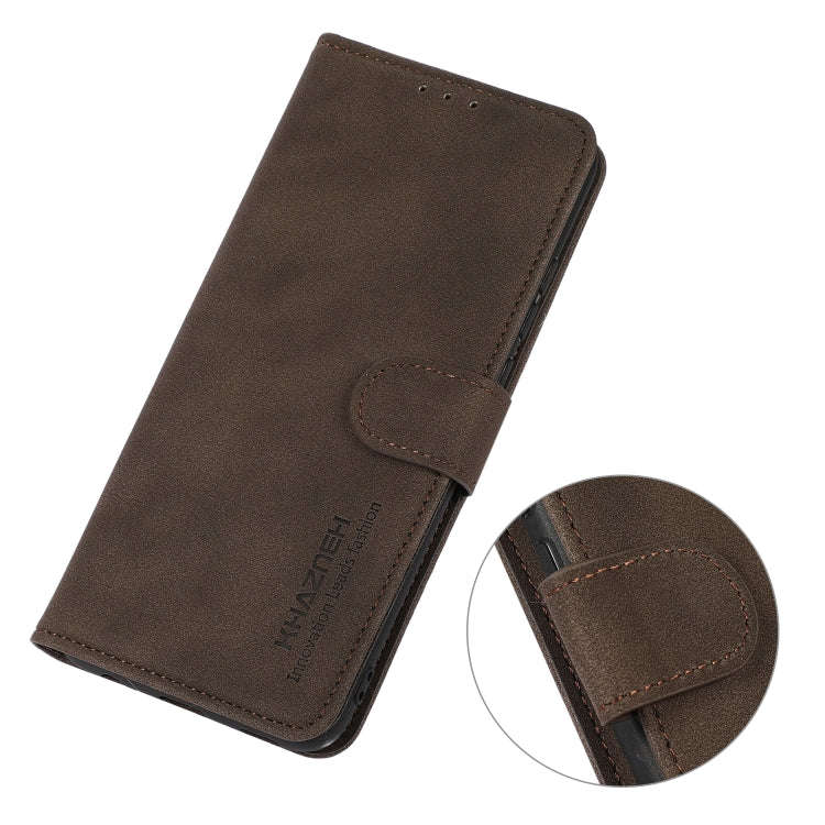 For Honor 50 Pro KHAZNEH Matte Texture Leather Phone Case(Brown)