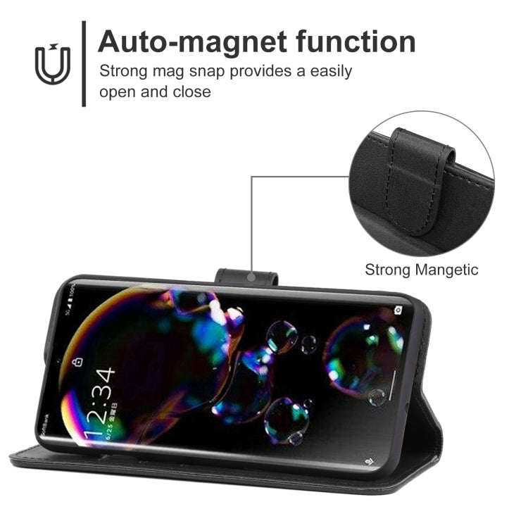 For Sharp Aquos R7/P7 Leather Phone Case(Black)