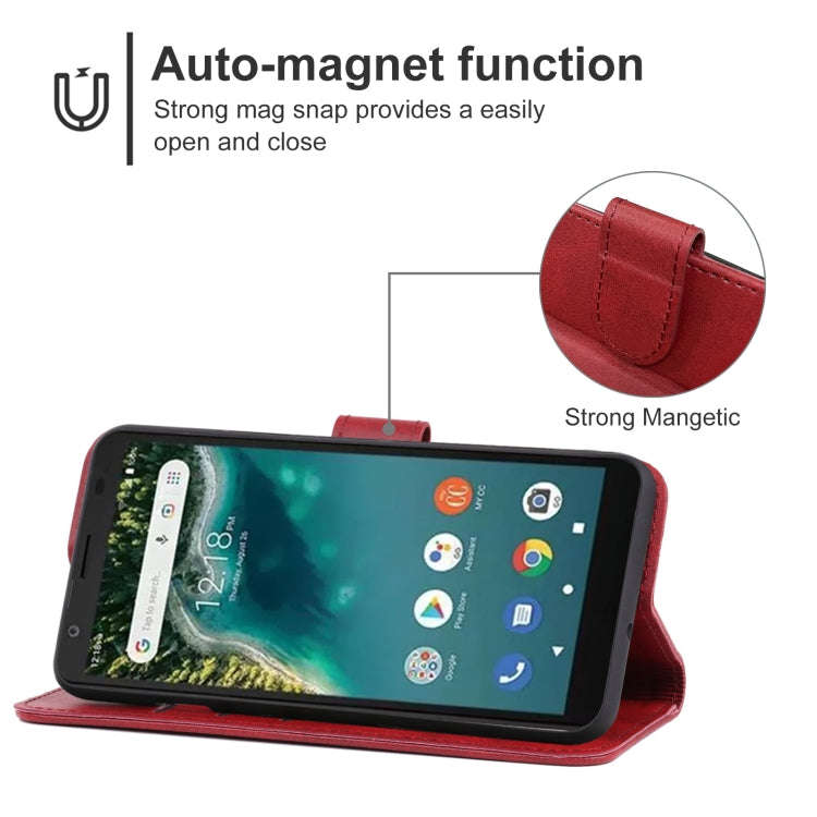 For ZTE AVID 589 / Z5158 Leather Phone Case(Red)