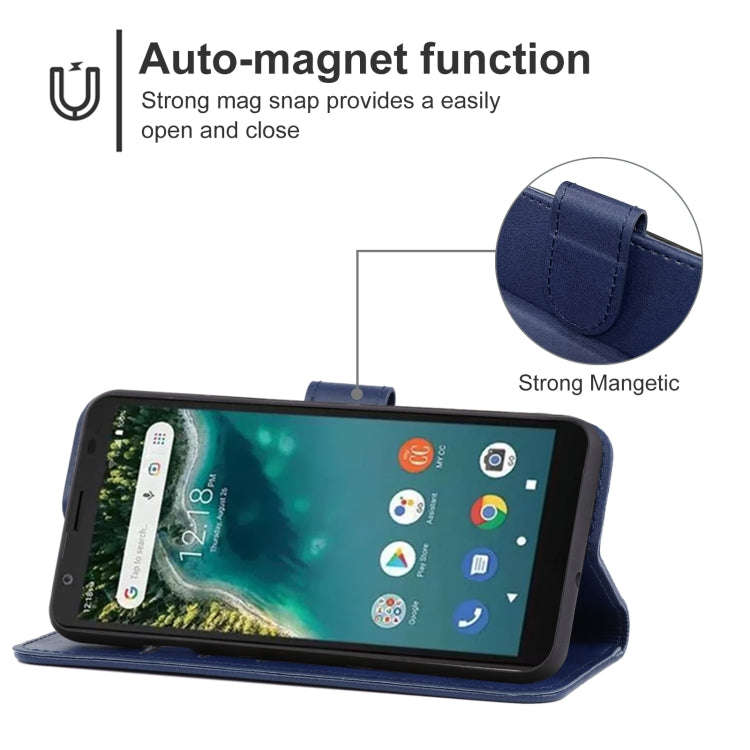 For ZTE AVID 589 / Z5158 Leather Phone Case(Blue)