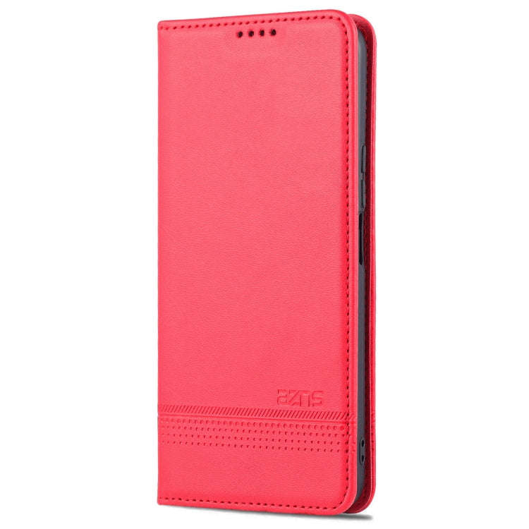 For Honor X8 / X30i AZNS Magnetic Calf Texture Flip Leather Phone Case(Red)