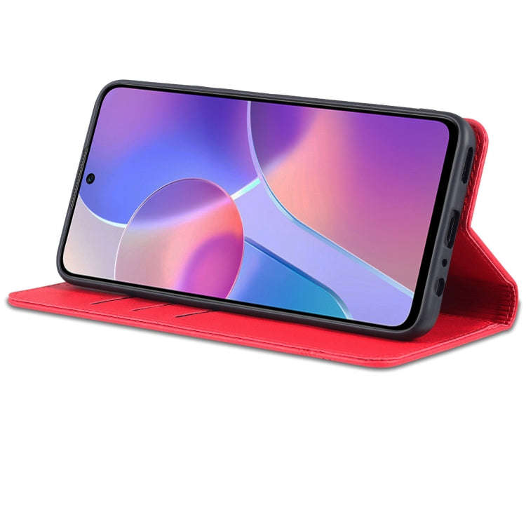 For Honor X8 / X30i AZNS Magnetic Calf Texture Flip Leather Phone Case(Red)