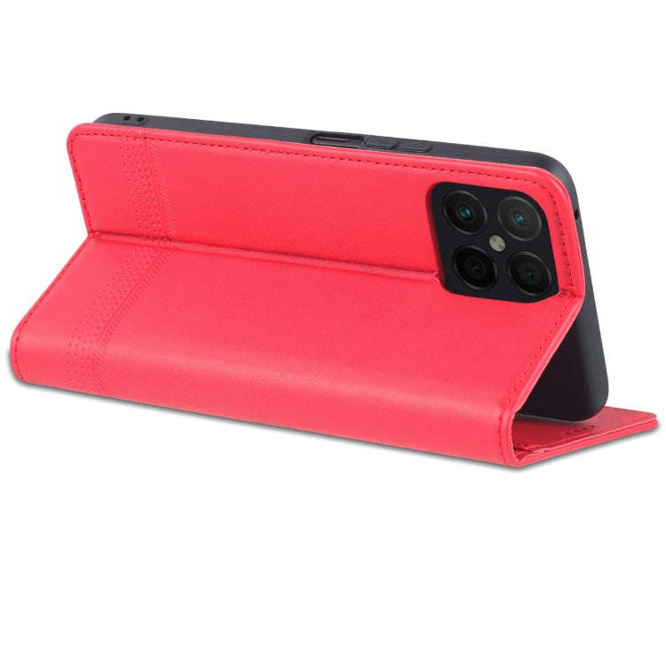 For Honor X8 / X30i AZNS Magnetic Calf Texture Flip Leather Phone Case(Red)