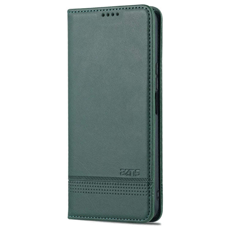For Honor X8 / X30i AZNS Magnetic Calf Texture Flip Leather Phone Case(Dark Green)