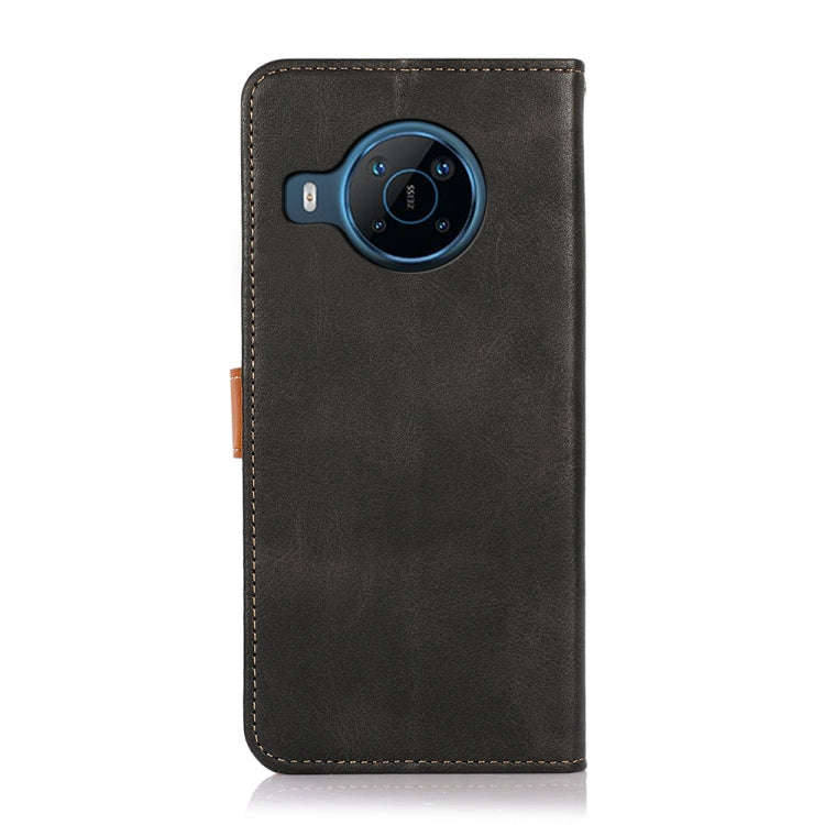 For Nokia X100 KHAZNEH Dual-color Cowhide Texture Flip Leather Phone Case(Black)
