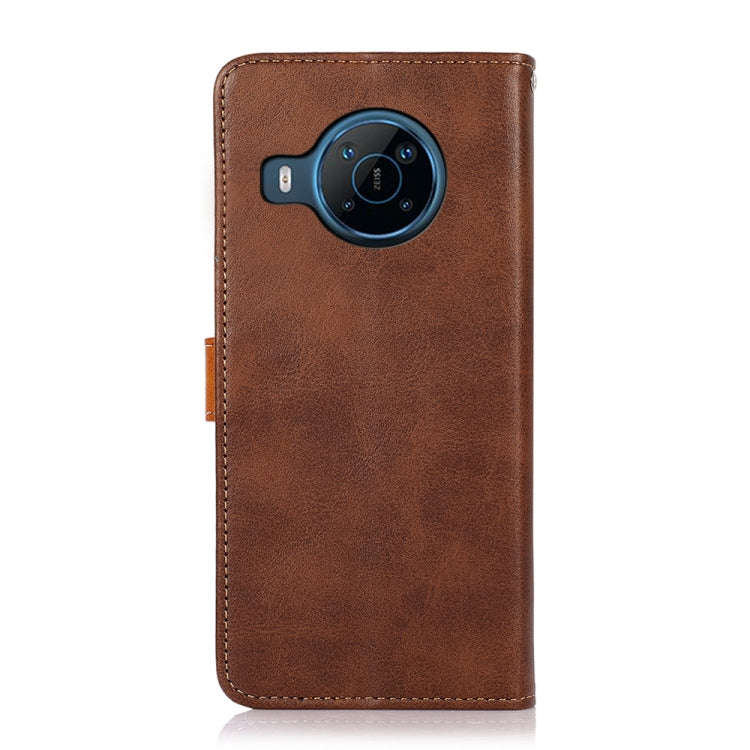 For Nokia X100 KHAZNEH Dual-color Cowhide Texture Flip Leather Phone Case(Brown)
