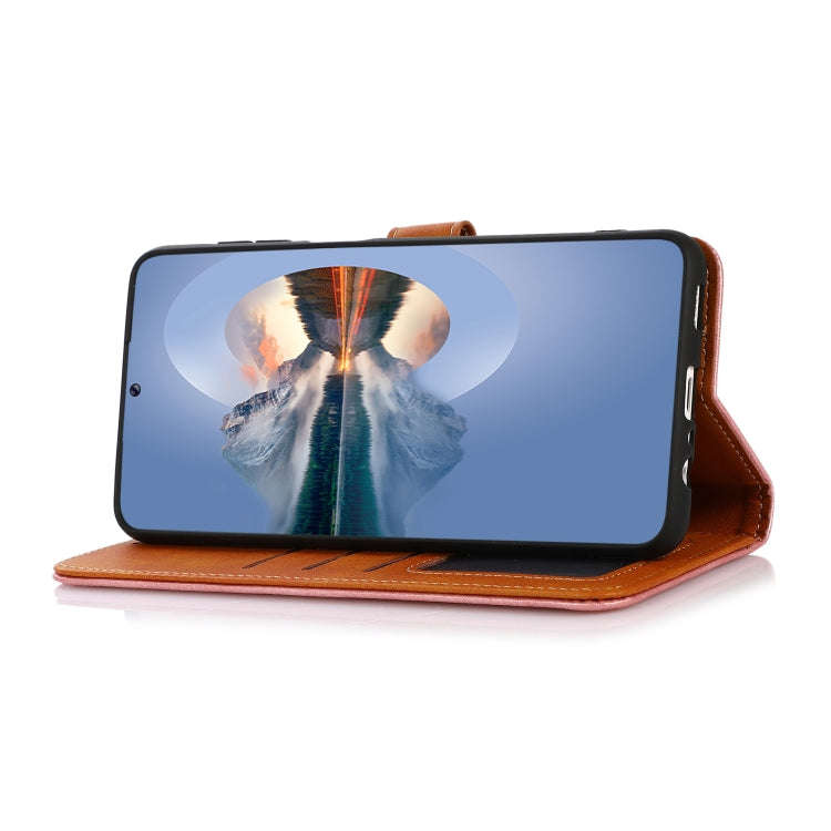 For Honor Magic4 KHAZNEH Dual-color Cowhide Texture Flip Leather Phone Case(Brown)