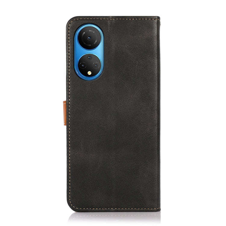 For Honor X7 / Play 30 Plus KHAZNEH Dual-color Cowhide Texture Flip Leather Phone Case(Black)
