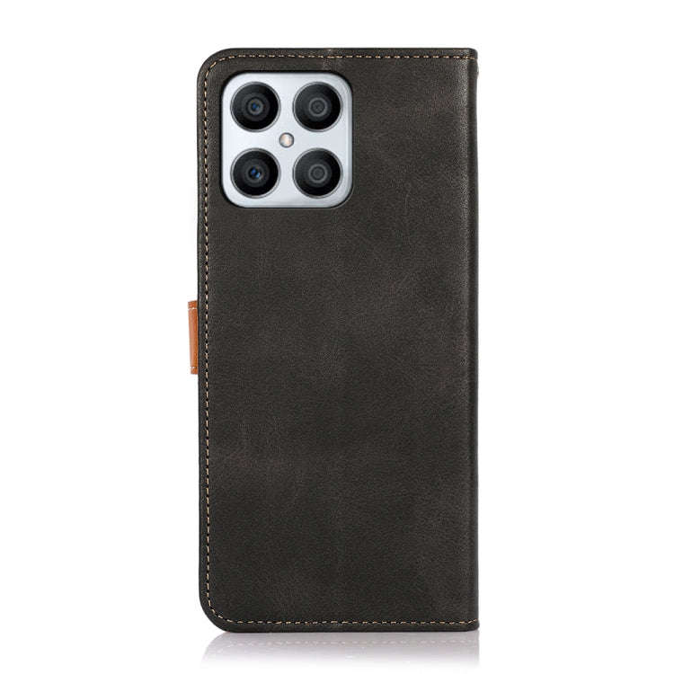 For Honor X8 / 30i / Play6T Pro KHAZNEH Dual-color Cowhide Texture Flip Leather Phone Case(Black)