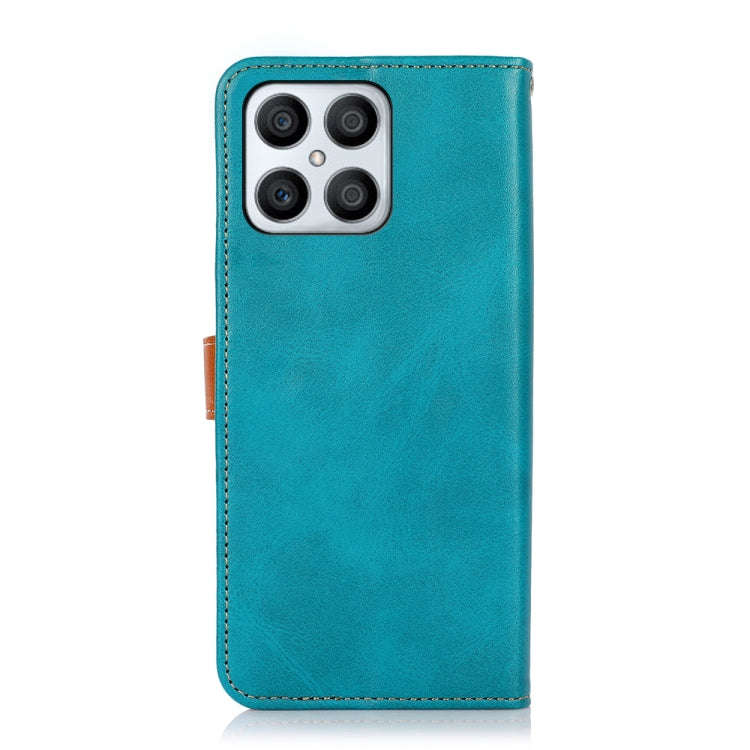 For Honor X8 / 30i / Play6T Pro KHAZNEH Dual-color Cowhide Texture Flip Leather Phone Case(Blue)