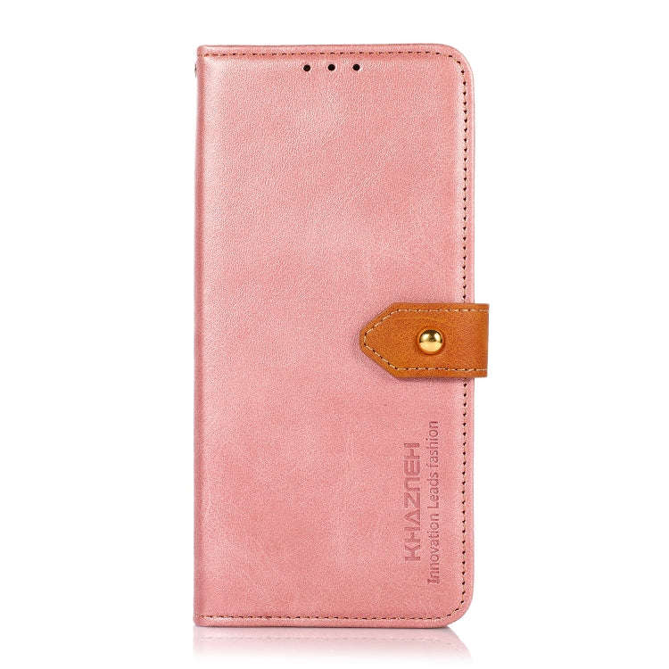 For Honor X8 / 30i / Play6T Pro KHAZNEH Dual-color Cowhide Texture Flip Leather Phone Case(Rose G...