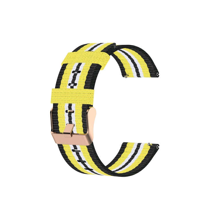 For Garmin Vivoactive 3 Nylon Watch Band(Black Yellow)