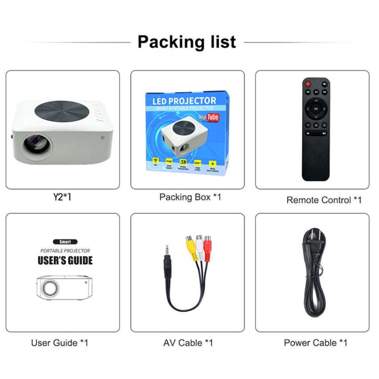 Y2 1280x720P 80ANSI Mini LCD LED Smart Projector, Plug Tpye:AU Plug