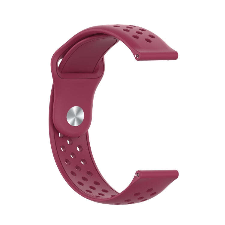For Galaxy SM R800 46mm Silicone Breathable Watch Band(Red Wine)