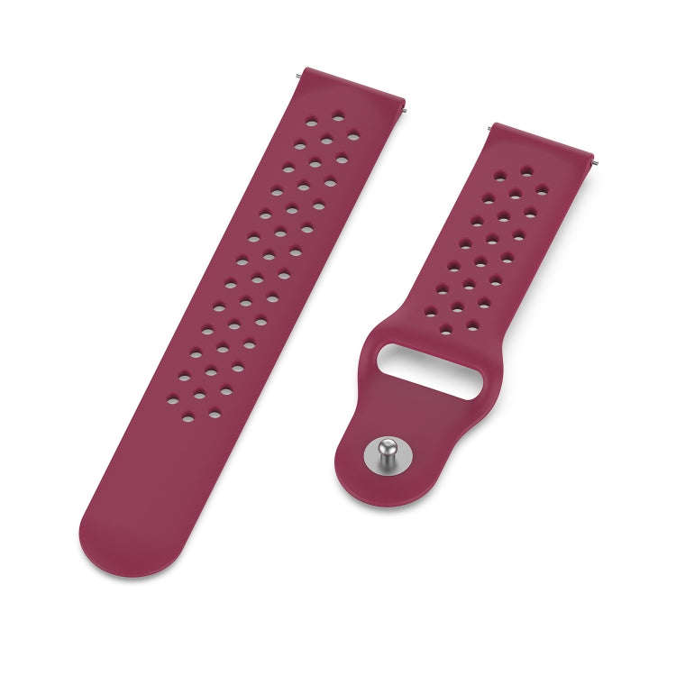 For Galaxy SM R800 46mm Silicone Breathable Watch Band(Red Wine)