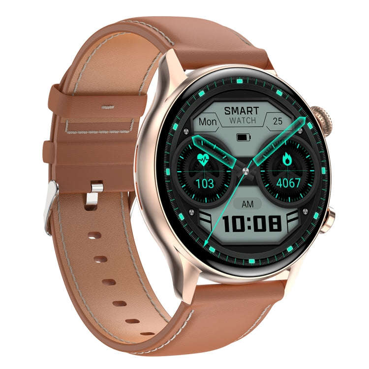HK8Pro 1.36 inch AMOLED Screen Leather Strap Smart Watch, Support NFC Function / Blood Oxygen Mon...