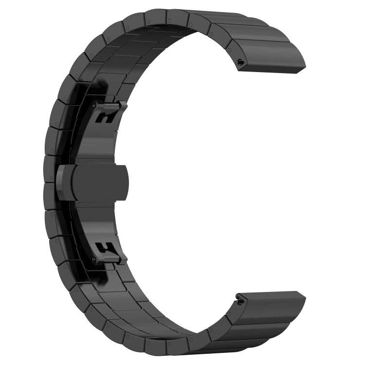 For Galaxy Watch 42mm Butterfly Buckle Stainless Steel Watch Band(Black)