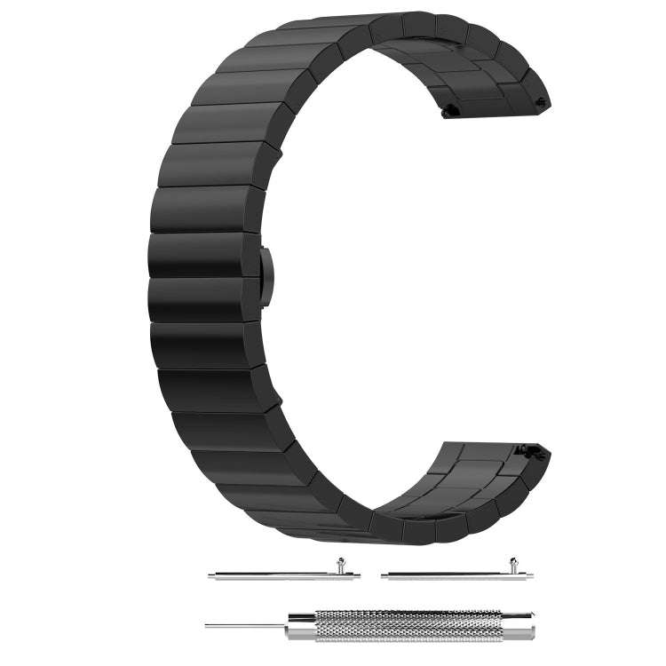 For Galaxy Watch 42mm Butterfly Buckle Stainless Steel Watch Band(Black)