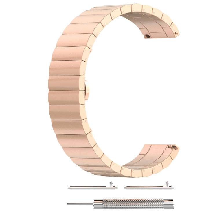 For Galaxy Watch 42mm Butterfly Buckle Stainless Steel Watch Band(Rose Gold)