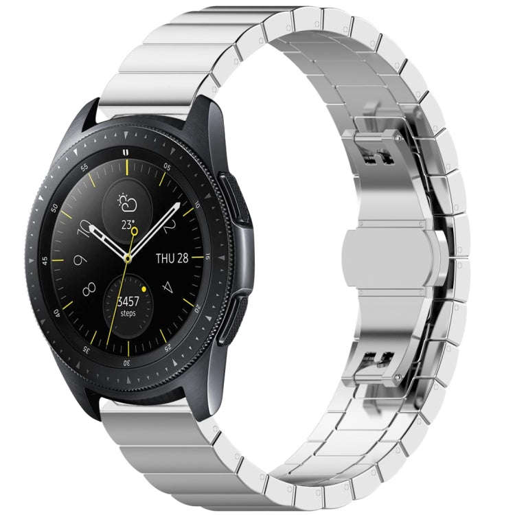 For Galaxy Watch 42mm Butterfly Buckle Stainless Steel Watch Band(Silver)