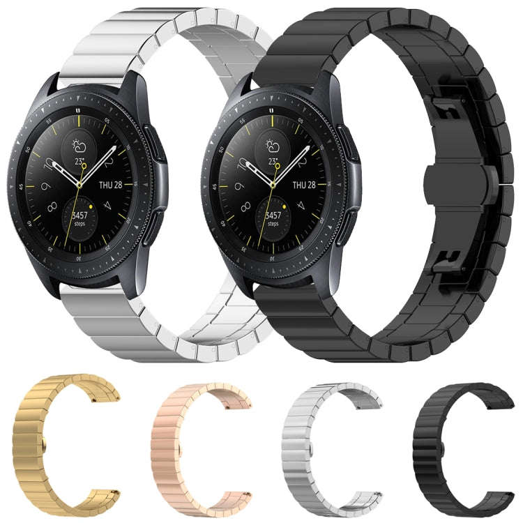 For Galaxy Watch 42mm Butterfly Buckle Stainless Steel Watch Band(Black)