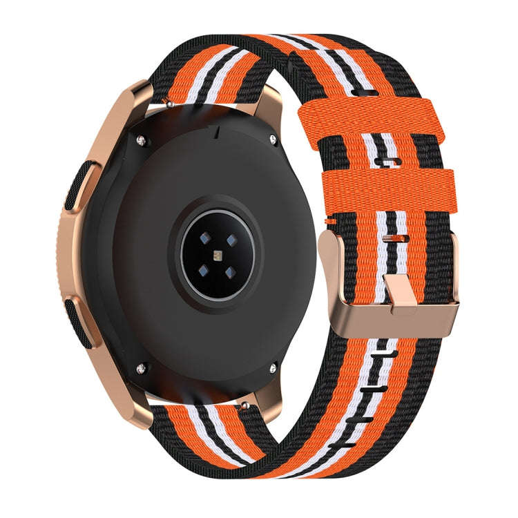 For Galaxy Watch 42mm Nylon Canvas Watch Band(Black Orange)