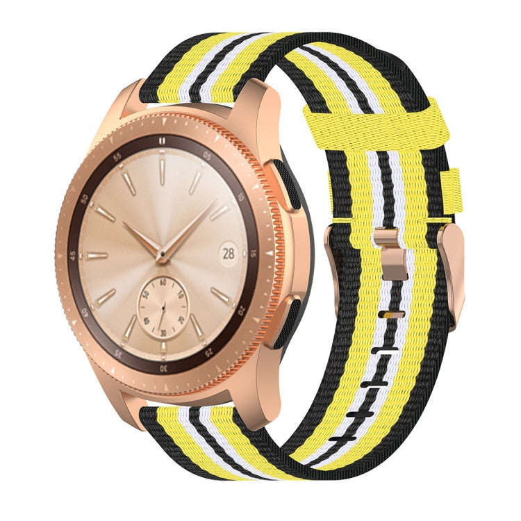 For Galaxy Watch 42mm Nylon Canvas Watch Band(Black Yellow)