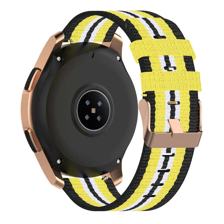 For Galaxy Watch 42mm Nylon Canvas Watch Band(Black Yellow)
