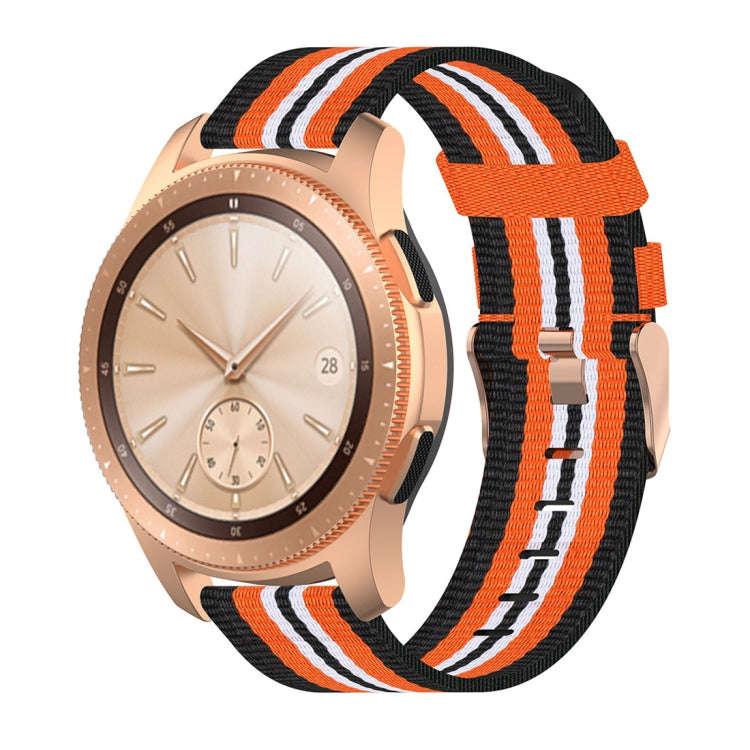 For Galaxy Watch 46mm Nylon Canvas Watch Band(Black Orange)