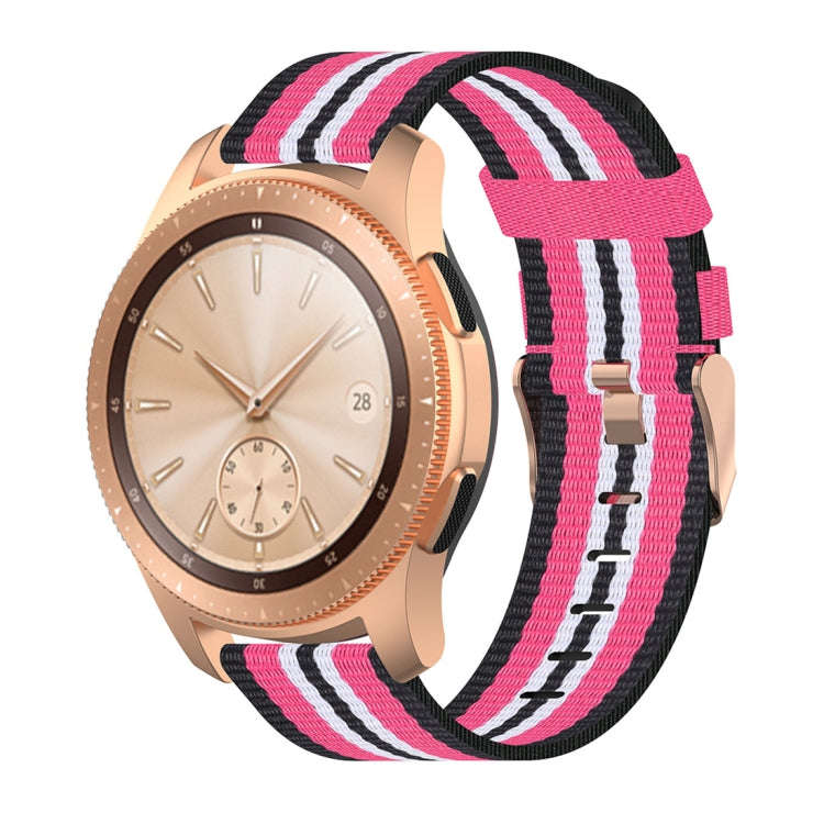 For Galaxy Watch 46mm Nylon Canvas Watch Band(Black Peach)
