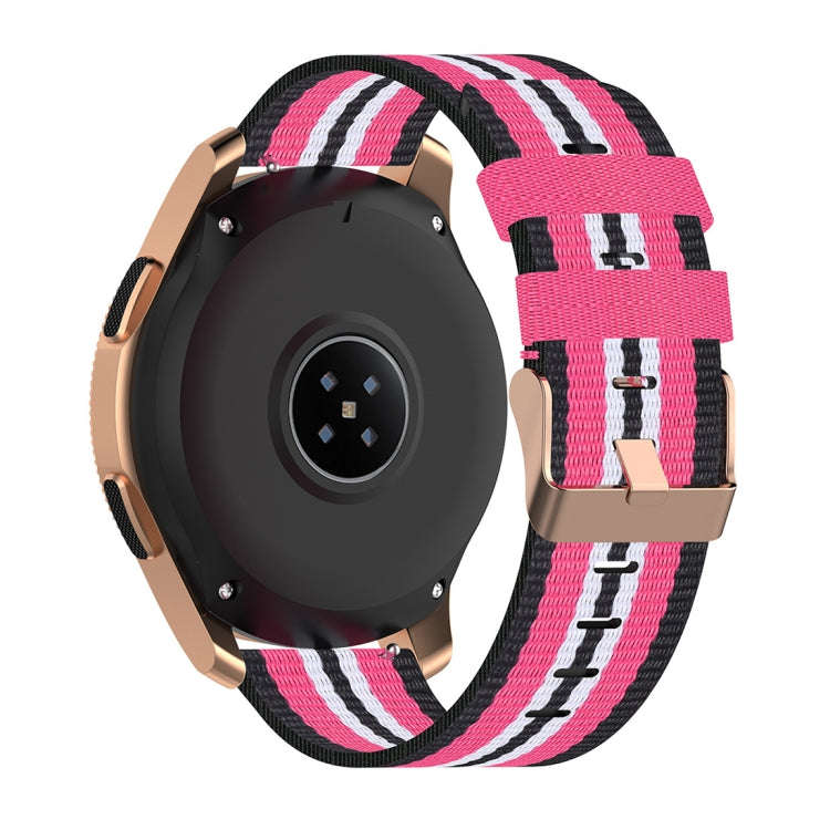For Galaxy Watch 46mm Nylon Canvas Watch Band(Black Peach)