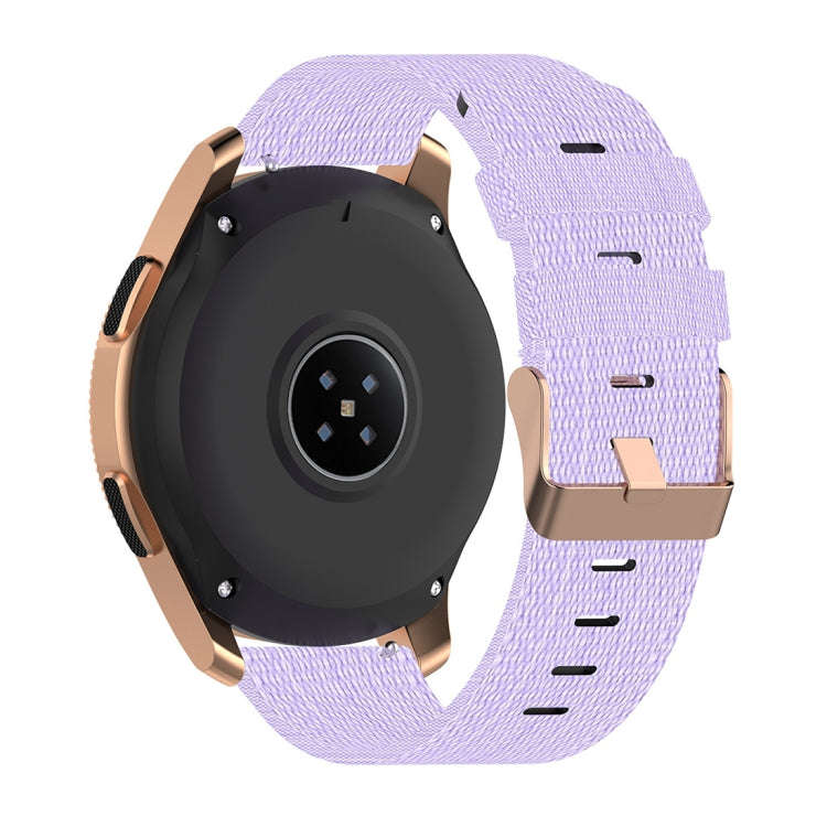 For Galaxy Watch 46mm Nylon Canvas Watch Band(Light Purple)