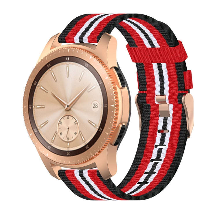 For Galaxy Watch 46mm Nylon Canvas Watch Band(Black Red)