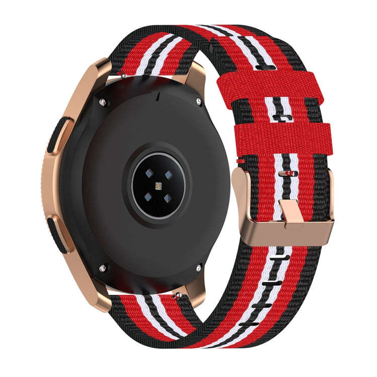 For Galaxy Watch 46mm Nylon Canvas Watch Band(Black Red)