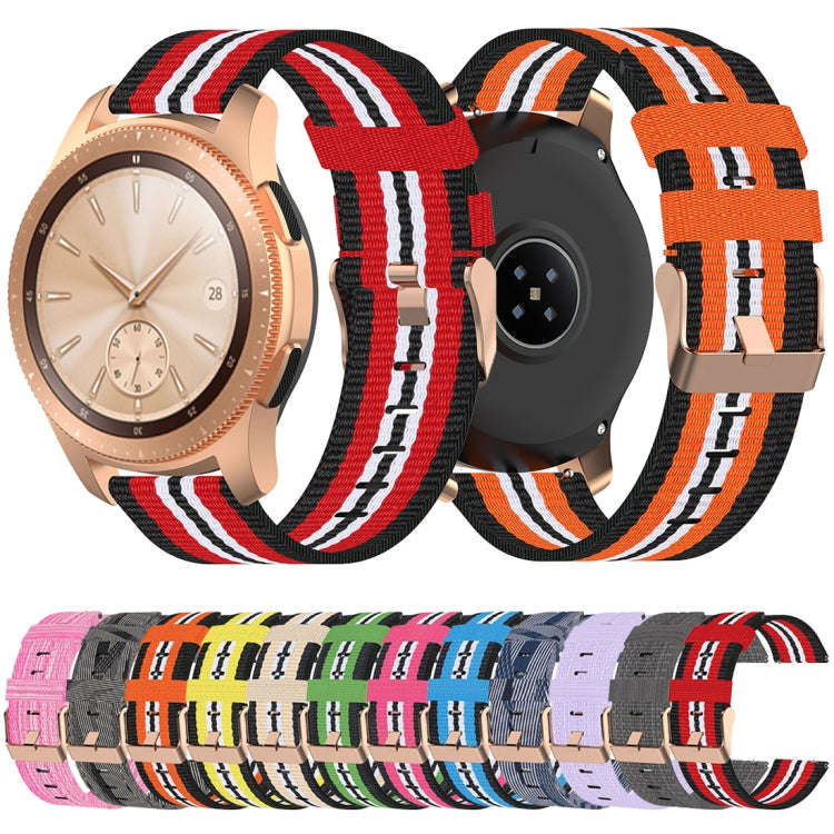 For Galaxy Watch 46mm Nylon Canvas Watch Band(Black Sky Blue)
