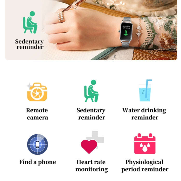NX2 1.13 inch Color Screen Women Smart Watch, Support Physiological Reminder / Heart Rate Monitor...