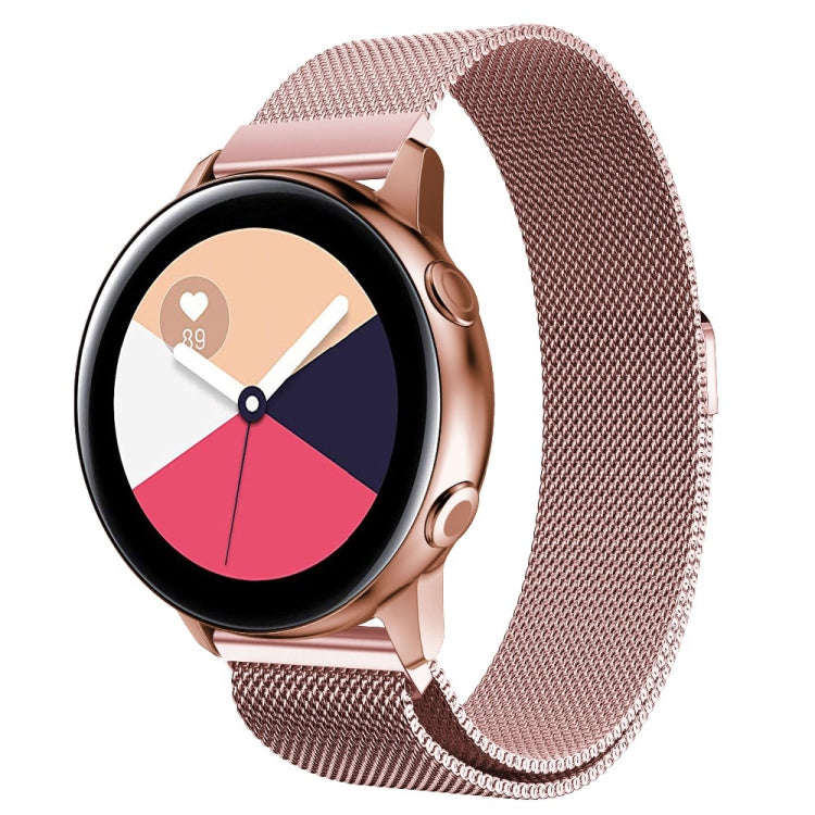 For Galaxy Watch Active Milanese Watch Band(Rose Pink)