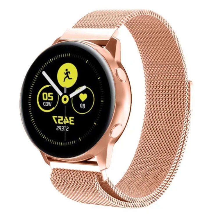 For Galaxy Watch Active Milanese Watch Band(Rose Gold)