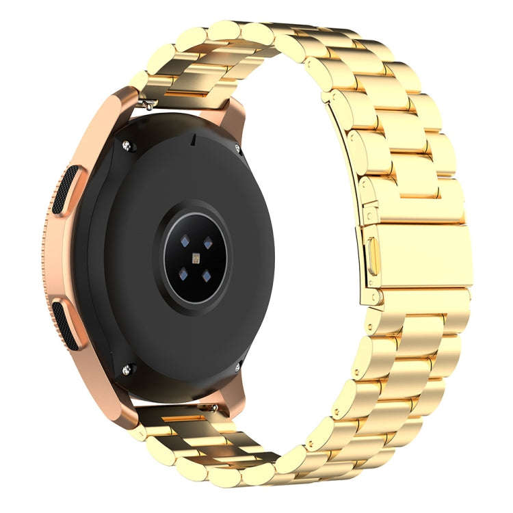 For Galaxy Watch 42mm Three Pearl Steel Watch Band(Golden)