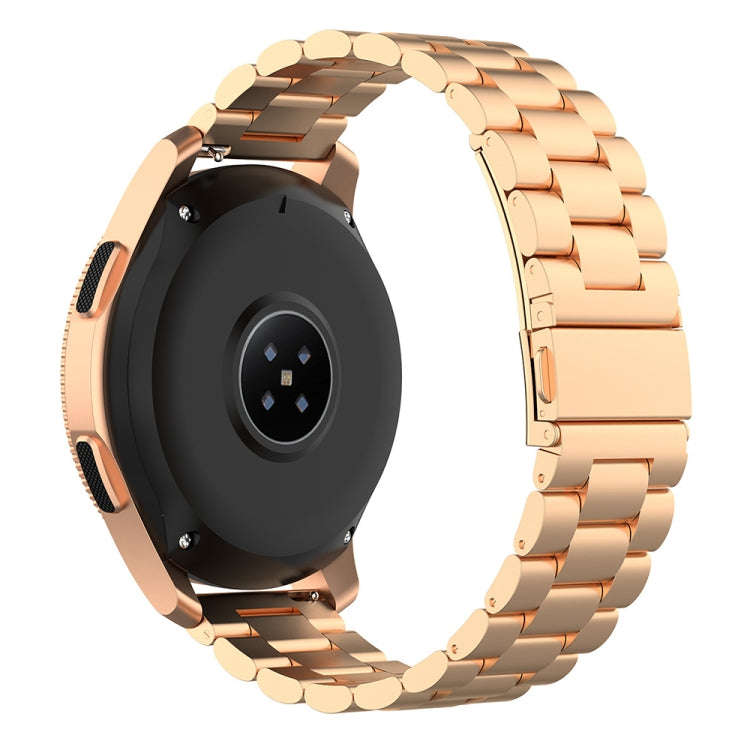 For Galaxy Watch 42mm Three Pearl Steel Watch Band(Rose Gold)