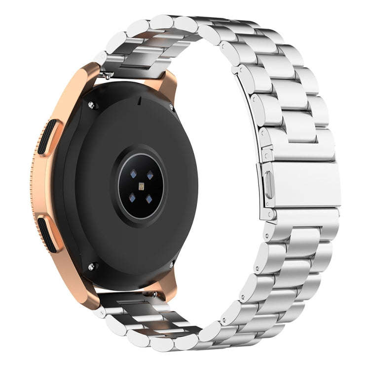 For Galaxy Watch 42mm Three Pearl Steel Watch Band(Silver)