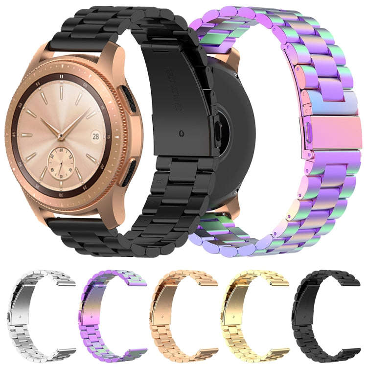 For Galaxy Watch 42mm Three Pearl Steel Watch Band(Golden)