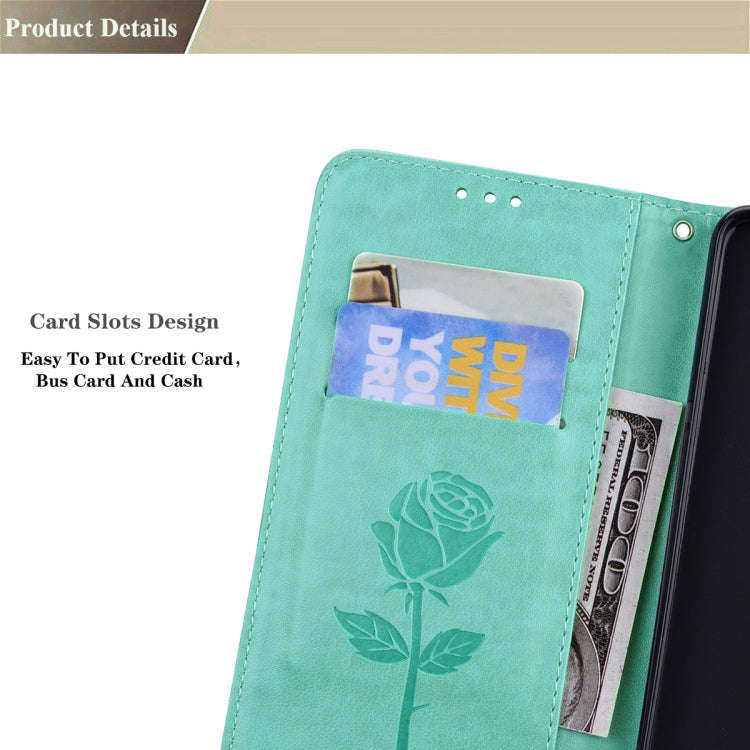 For Huawei nova 9 Rose Embossed Leather Phone Case(Green)