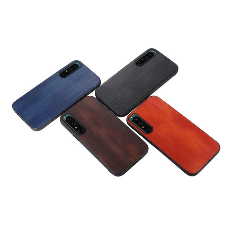 For Sony Xperia 1 IV Yellow Cow Texture PU Phone Case(Black)