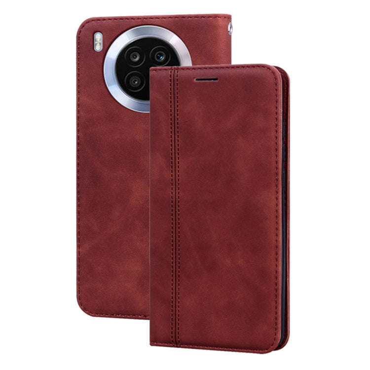 For Huawei nova 8i Frosted Business Magnetic Flip Leather Phone Case(Brown)