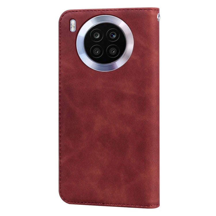 For Huawei nova 8i Frosted Business Magnetic Flip Leather Phone Case(Brown)