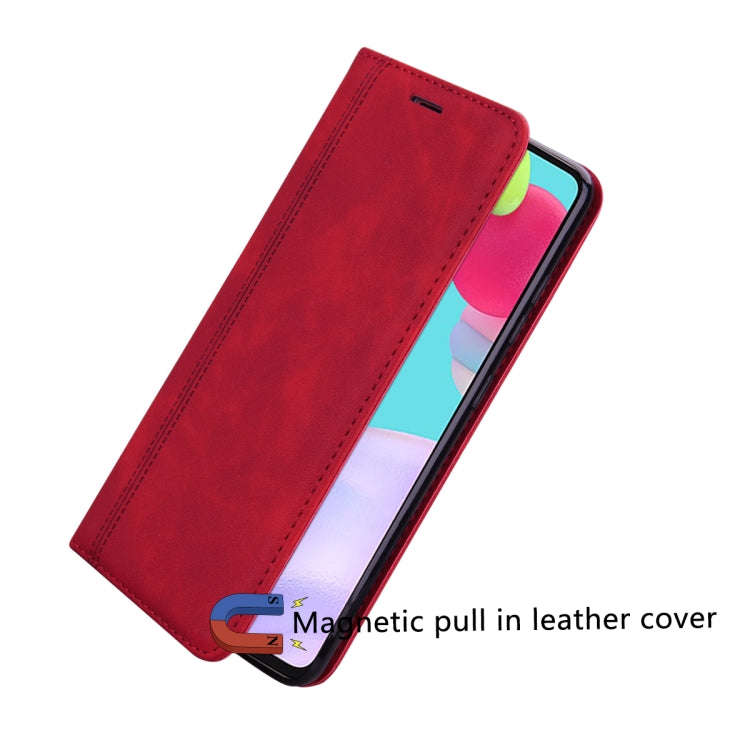 For Honor X8 / X30i Frosted Business Magnetic Flip Leather Phone Case(Red)